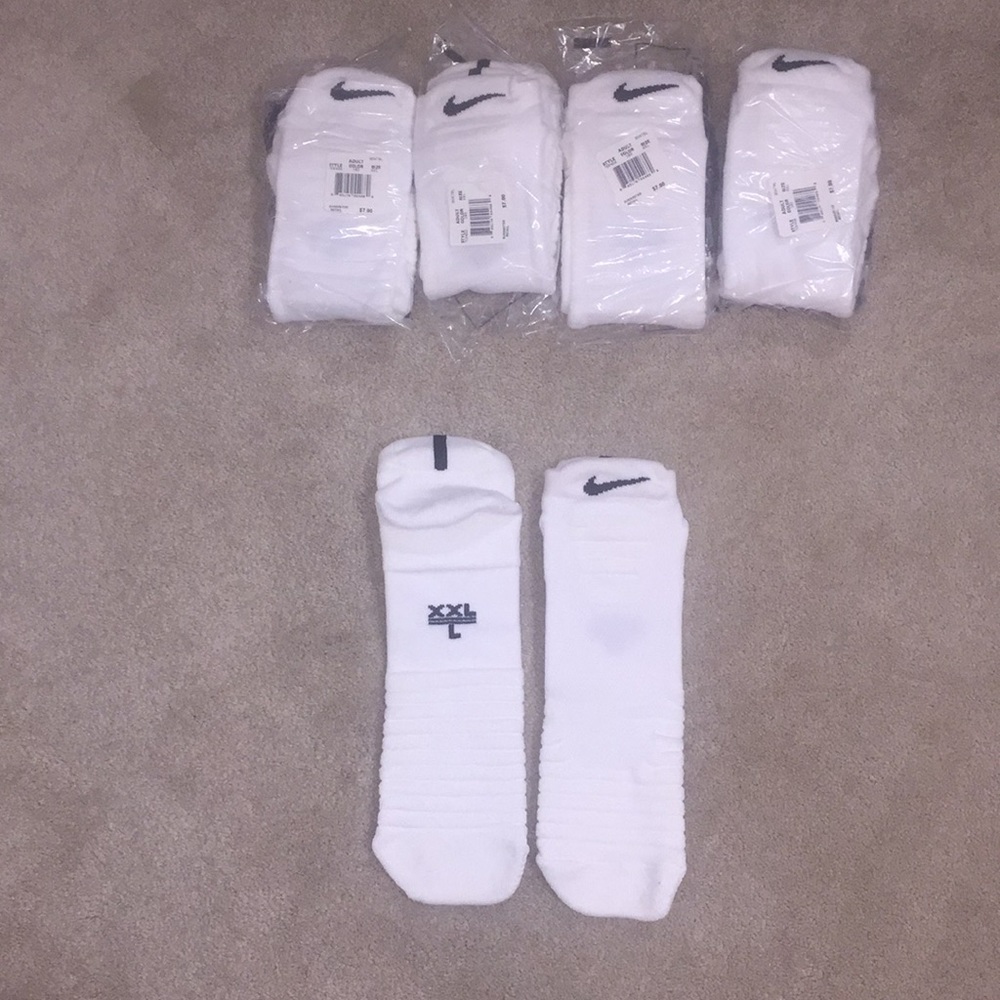 Nike elite ankle socks xxl=15 and up white w/Black